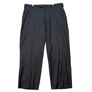 Axist Essentials Dress Pants Mens 40x30 Black Straight Leg Pinstripe Herringbone